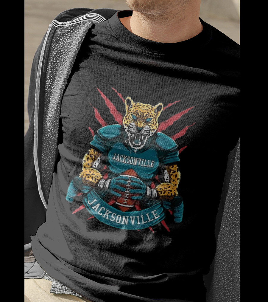 Jacksonville Jaguars Fierce Jaguar Football Defensive Beast T-Shirt