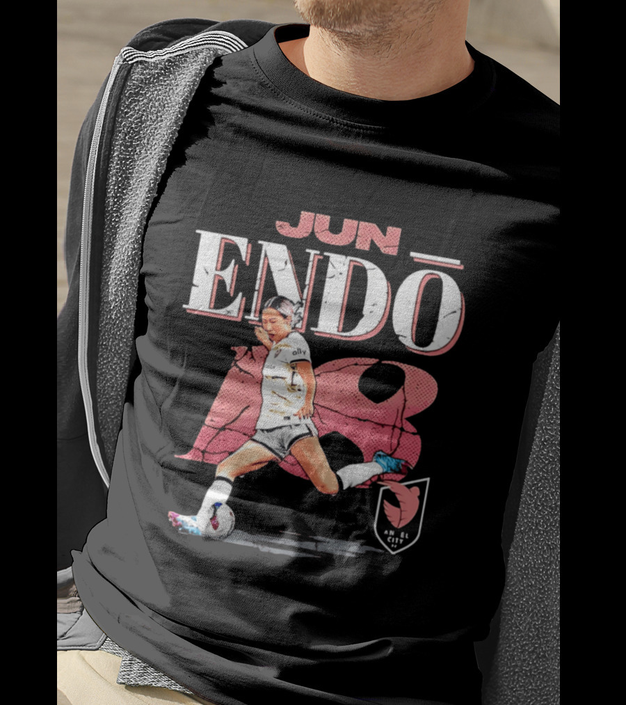 Jun Endo Angel City FC Cracked Number 18 T-Shirt