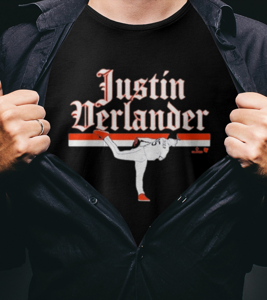 Justin Verlander Detroit Tigers Pitching Pose T-Shirt