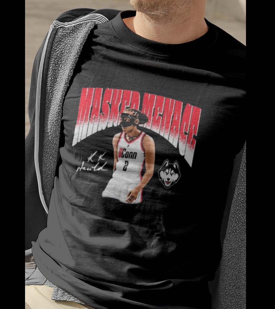 UConn Huskies KK Arnold Masked Menace Basketball Player T-Shirt
