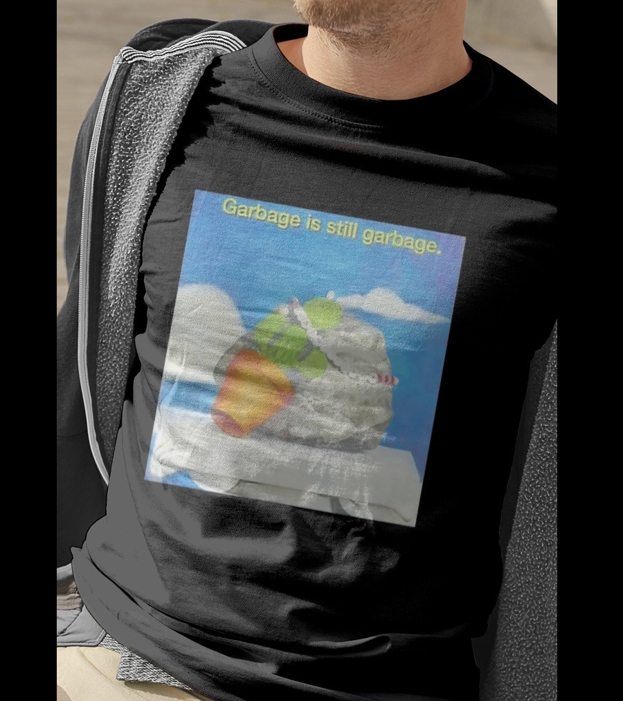 Garbage Is Still Garbage Cactus Pot Rock Collage T-Shirt