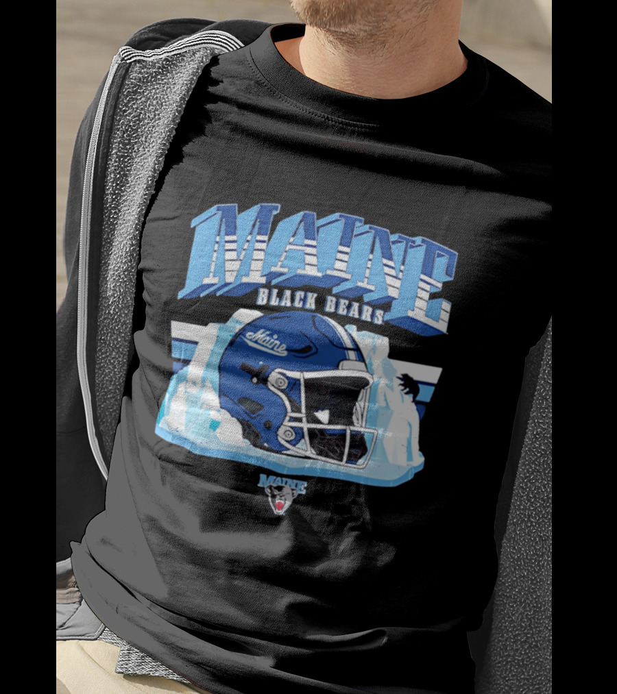 Maine Black Bears Football Helmet NCAA Team Spirit T-Shirt