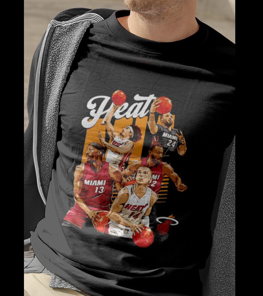 Miami Heat 2026 Starting 5 Basketball Players Miami 13 14 22 24 T-Shirt