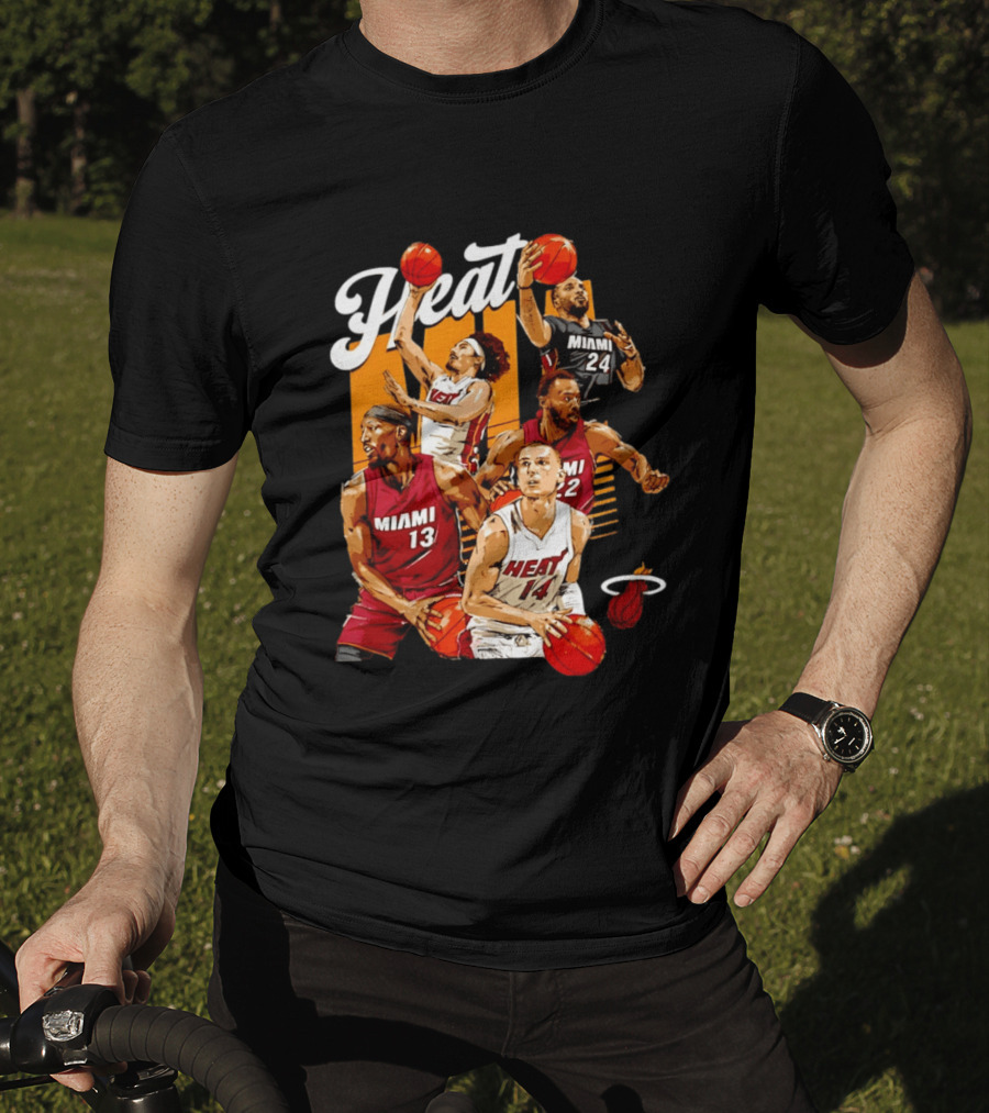 Miami Heat 2026 Starting 5 Basketball Players Miami 13 14 22 24 T-Shirt