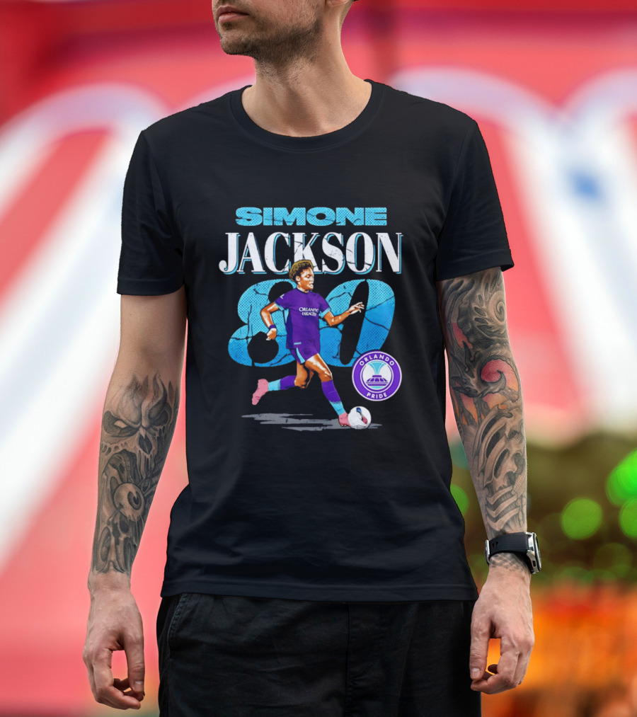 Simone Jackson Orlando Pride 80 Cracked Number Soccer T-Shirt