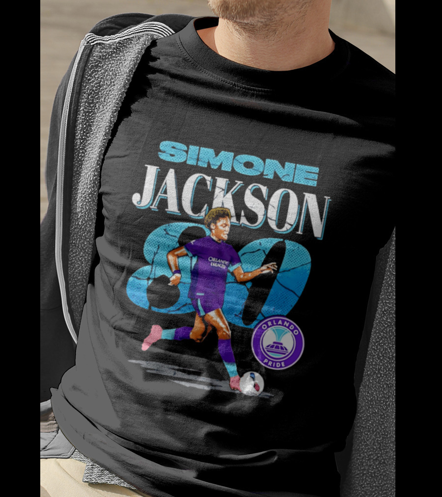 Simone Jackson Orlando Pride 80 Cracked Number Soccer T-Shirt