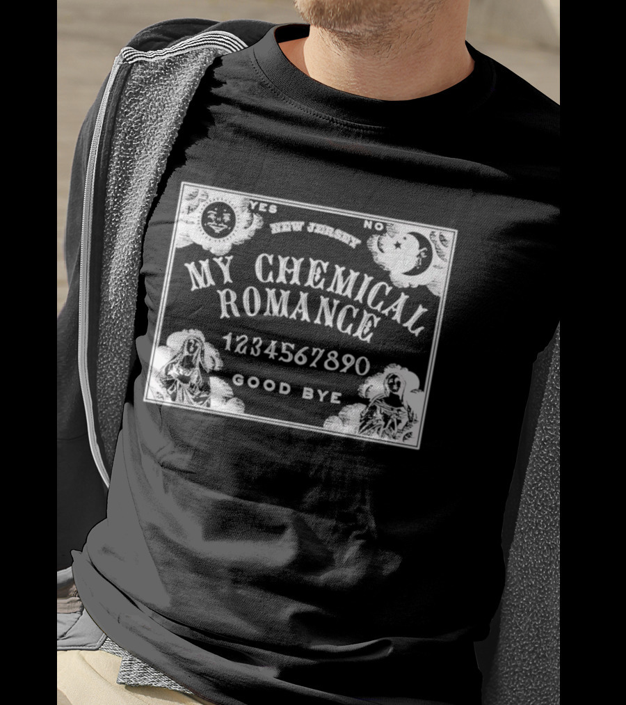 My Chemical Romance Goodbye Spirit Board Design Yes No Moon Sun Numbers T-Shirt