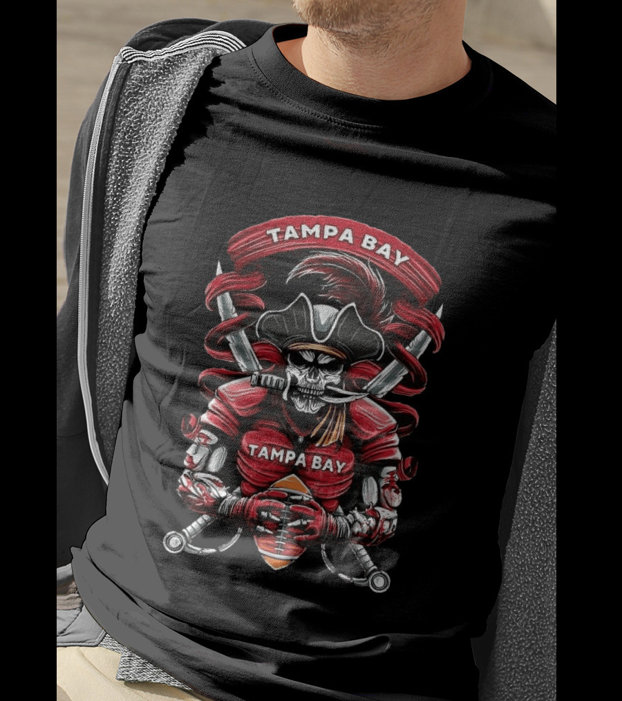 Tampa Bay Buccaneers Pirate Skull Football Warrior T-Shirt