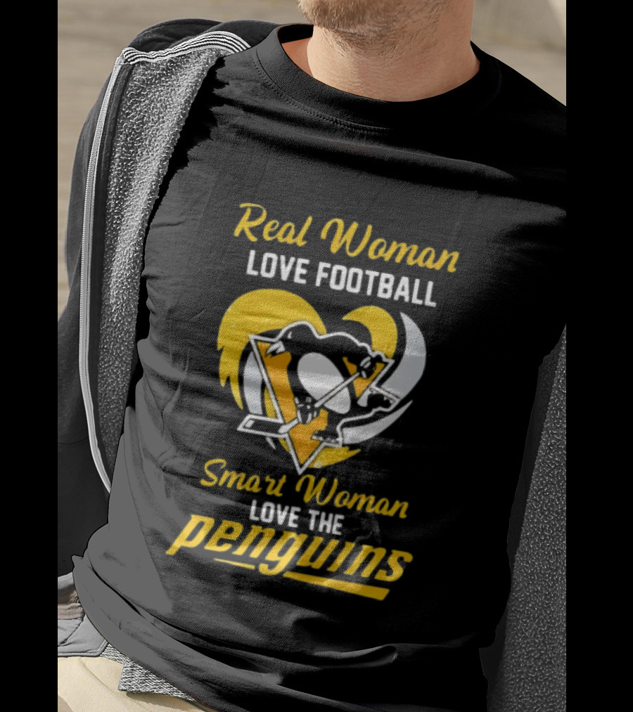 Real Woman Love Football Smart Woman Love The Penguins T-Shirt
