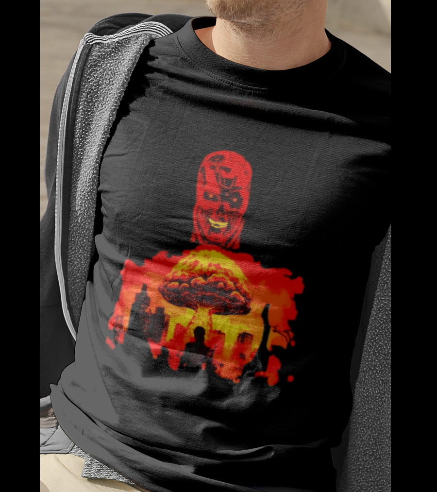 Determined Fate Skull Red Apocalypse Scene T-Shirt