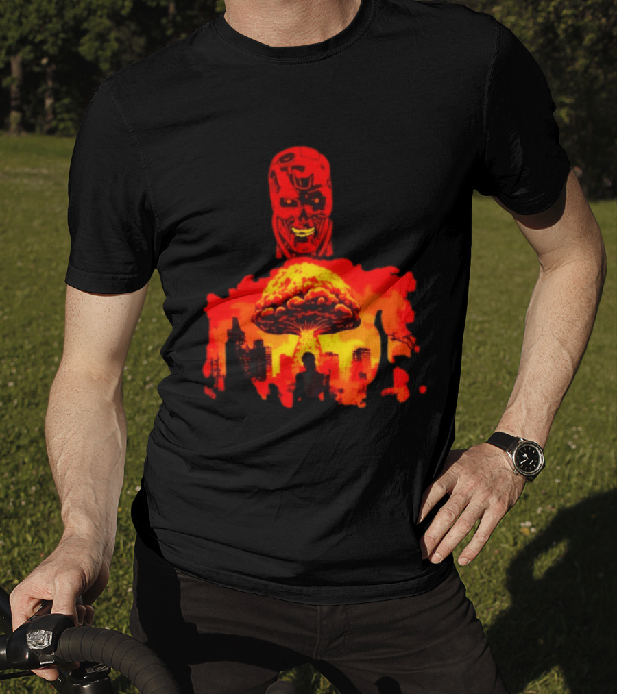 Determined Fate Skull Red Apocalypse Scene T-Shirt
