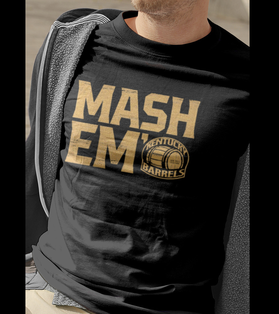 Kentucky Barrels Mash Em Football Helmet T-Shirt