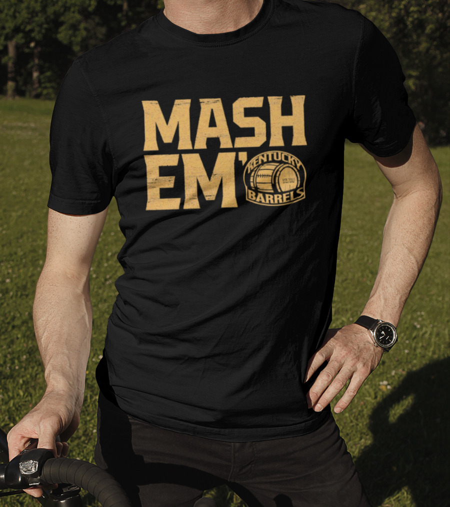 Kentucky Barrels Mash Em Football Helmet T-Shirt