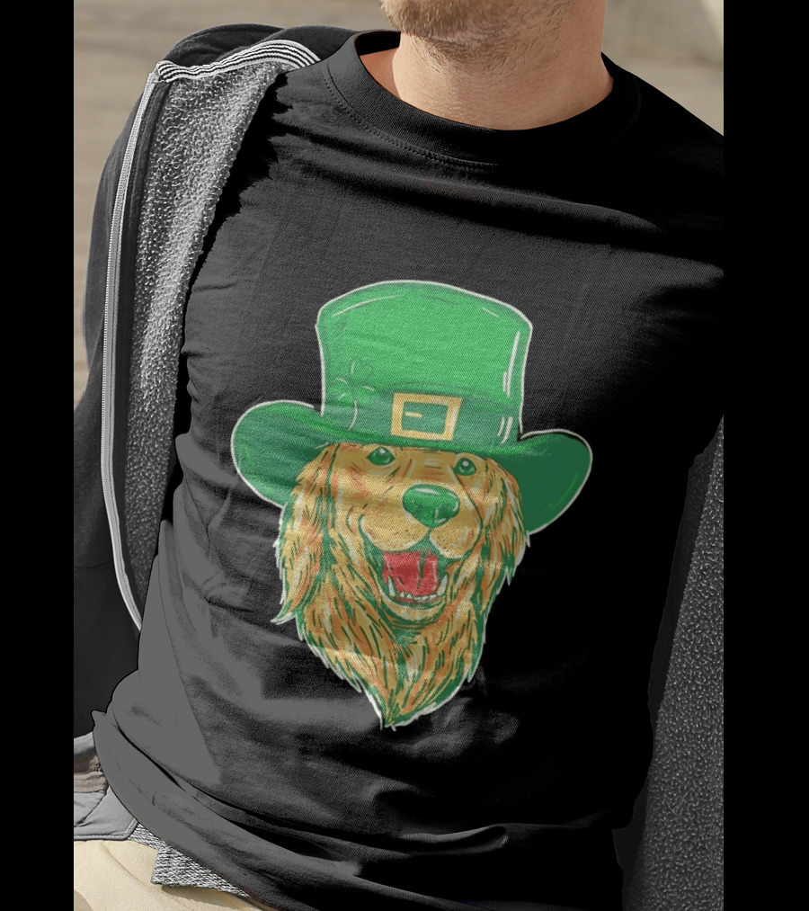 Leprechaun Golden Retriever St. Patrick's Day 2026 Celebration T-Shirt