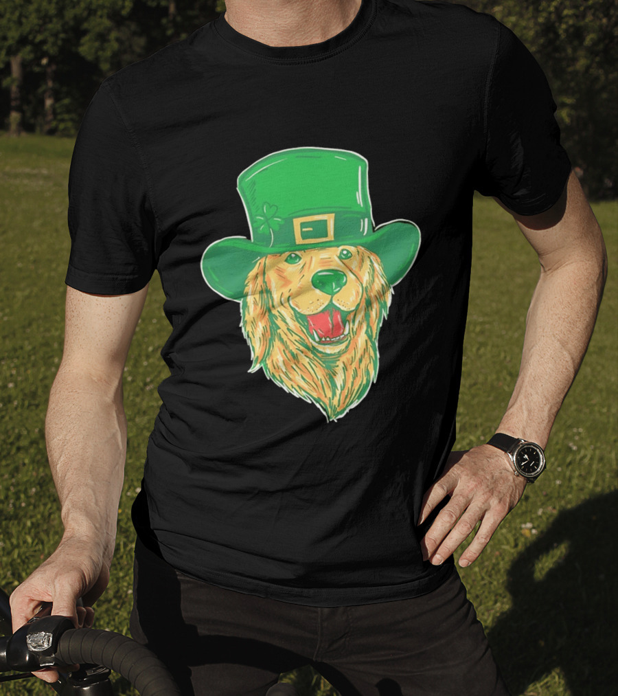 Leprechaun Golden Retriever St. Patrick's Day 2026 Celebration T-Shirt