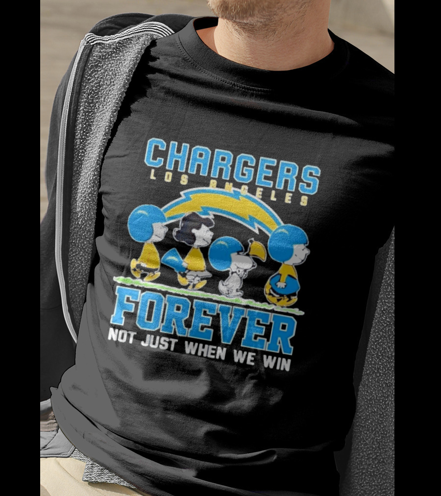 Los Angeles Chargers Peanuts Characters Forever Not Just When We Win T-Shirt