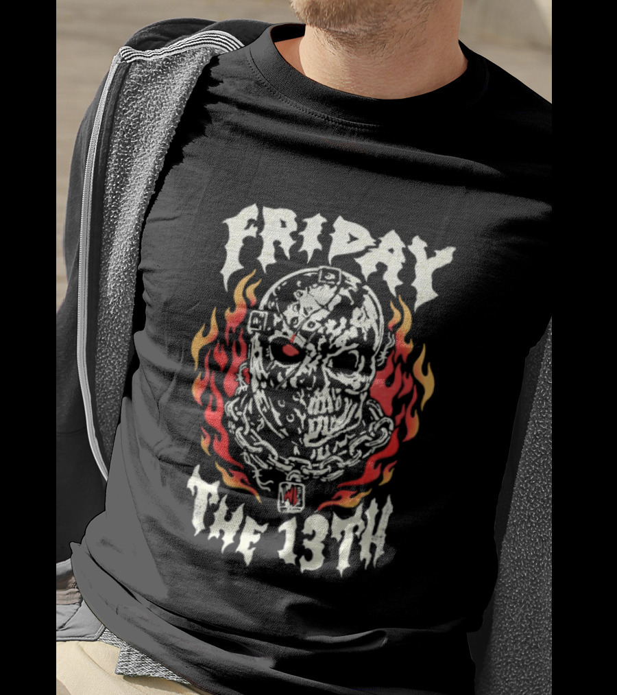 Friday The 13th Skulled Fire Warren Lotas T-Shirt