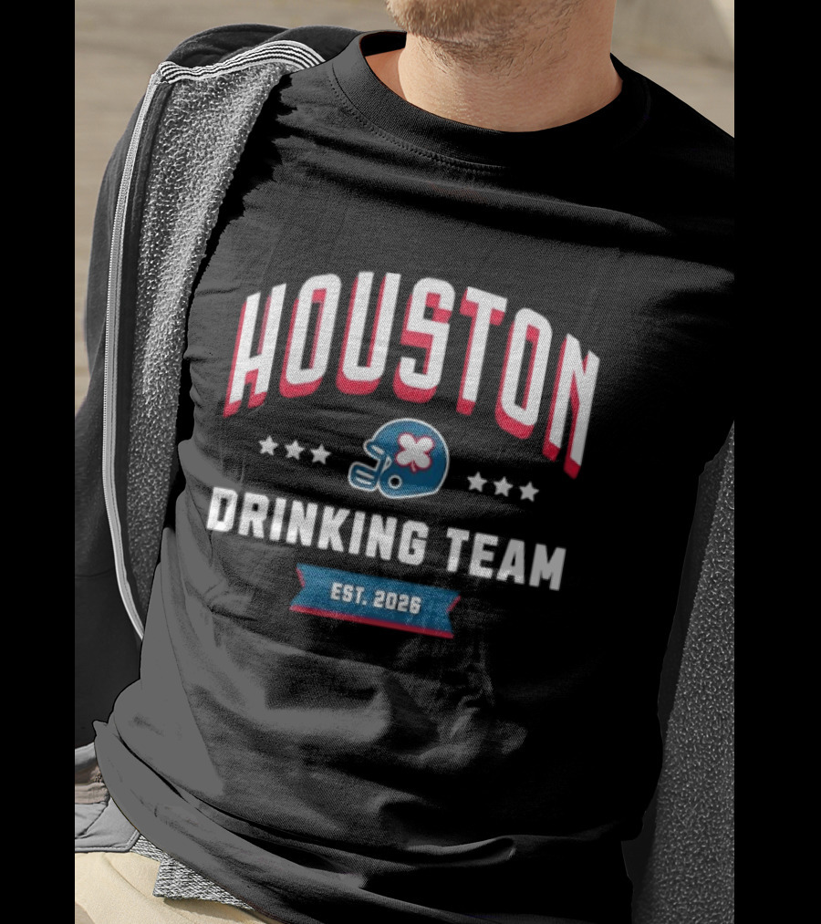 Houston Drinking Team 2026 Helmet Design Stars T-Shirt