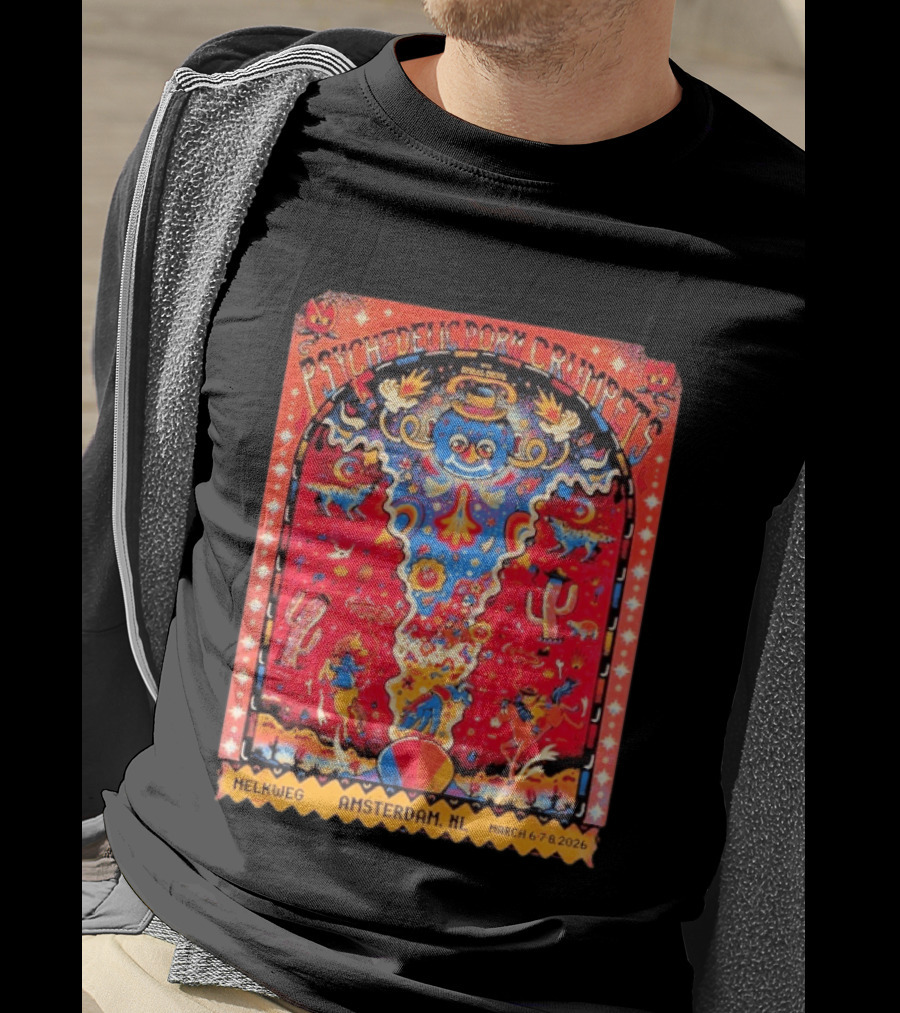 Psychedelic Porn Crumpets Melkweg Amsterdam NL March 6 7 8 2026 Vibrant Concert T-Shirt