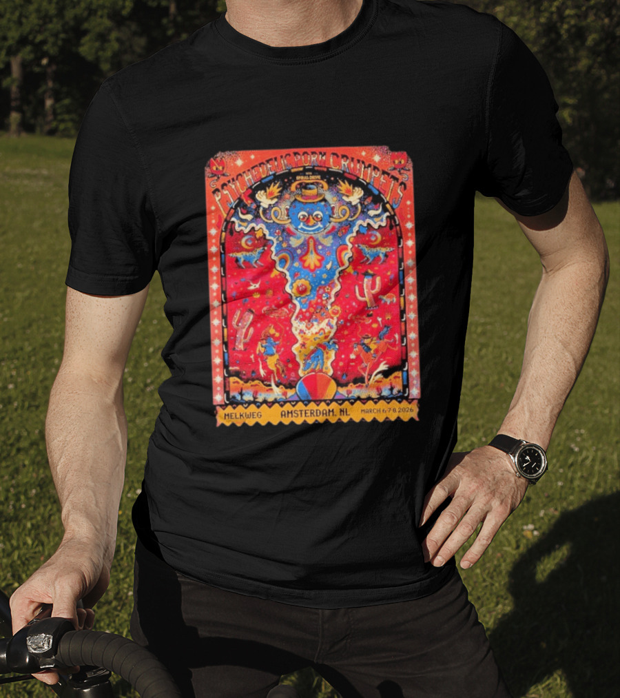 Psychedelic Porn Crumpets Melkweg Amsterdam NL March 6 7 8 2026 Vibrant Concert T-Shirt