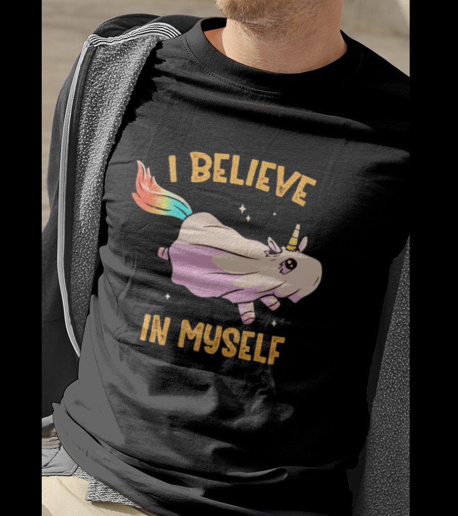 Unicorn I Believe In Myself Floating Rainbow Mane Kawaii T-Shirt