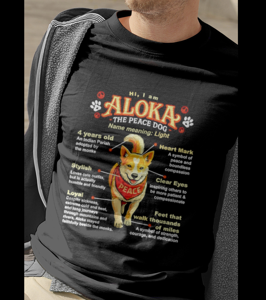 Aloka The Peace Dog Light Heart Symbol Calm Labrador Features T-Shirt