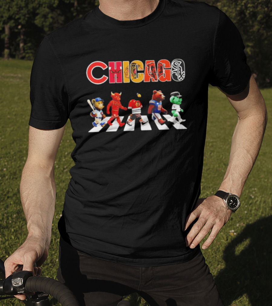 Chicago Bulls Blackhawks Bears White Sox Cubs Abbey Road Streetxty T-Shirt