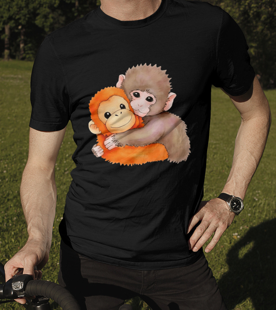 Baby Monkey Named Punch Hugging Meme Cute Animal Friendship T-Shirt