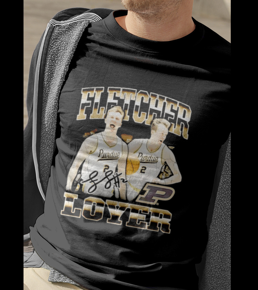 Purdue Boilermakers Fletcher Loyer Basketball Number 2 Signature T-Shirt