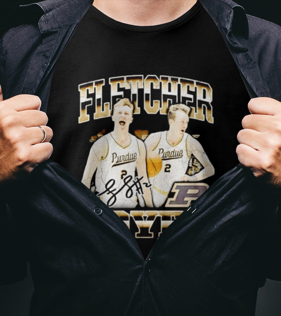 Purdue Boilermakers Fletcher Loyer Basketball Number 2 Signature T-Shirt