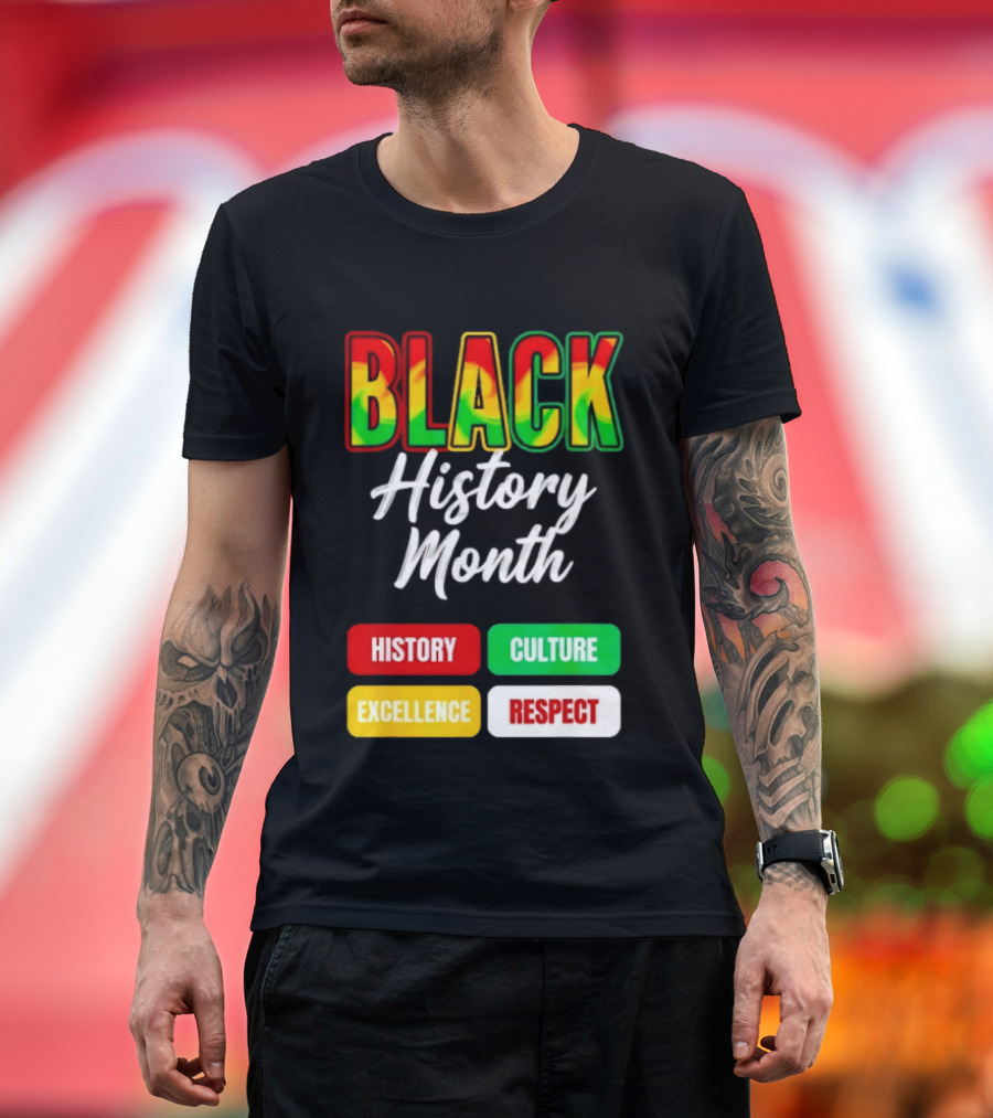 BLACK History Month History Culture Excellence Respect T-Shirt