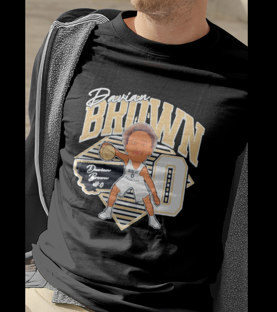 Davian Brown Bobcat Collective #0 Caricature Montana State T-Shirt
