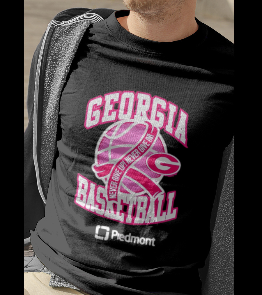 Georgia Bulldogs Never Give Up Never Give In Women's Basketball T-Shirt