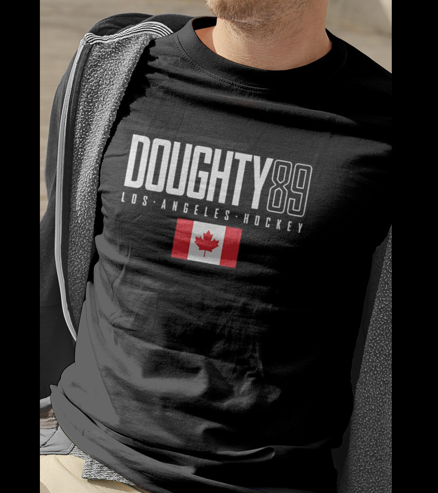 Doughty 89 Los Angeles Hockey Canada Flag T-Shirt