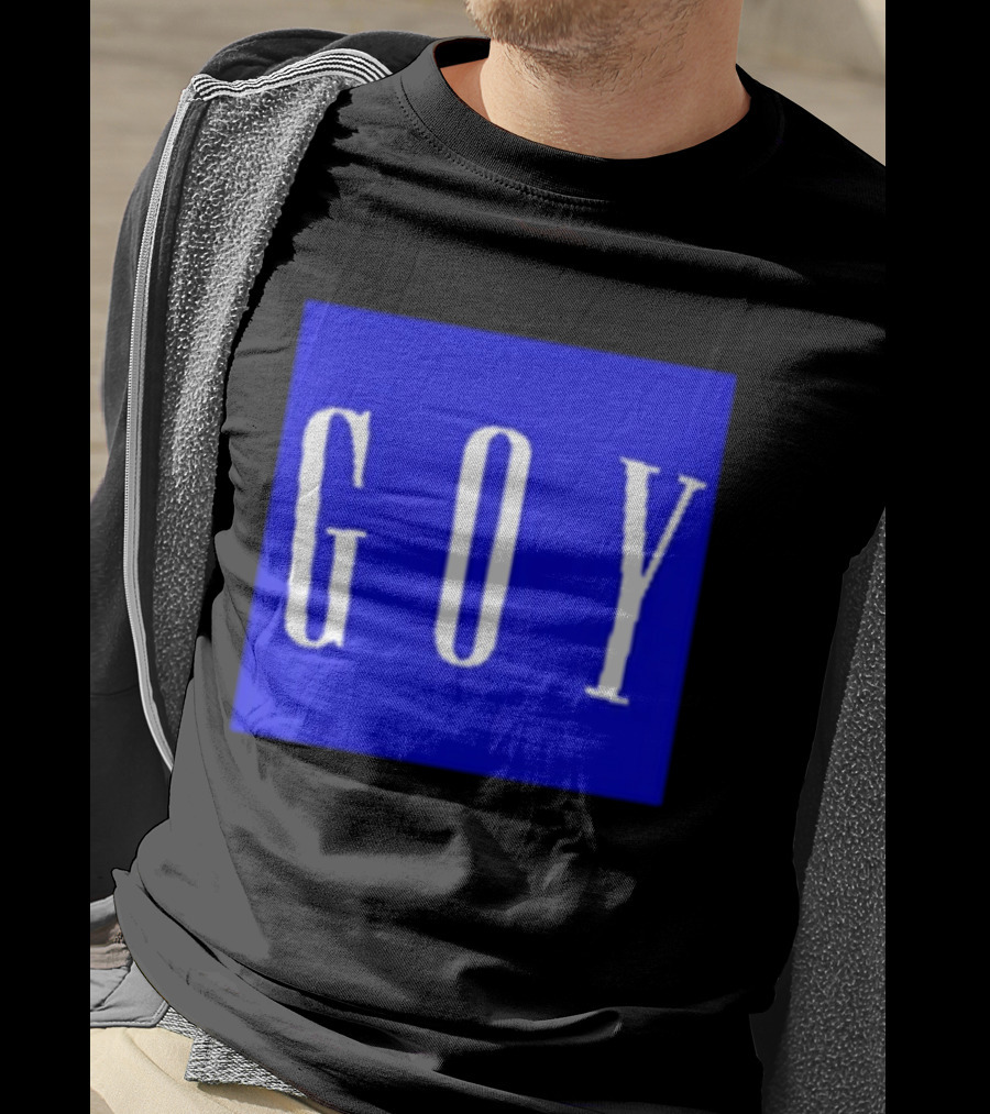 GOY Blue Bold Text Minimalist T-Shirt