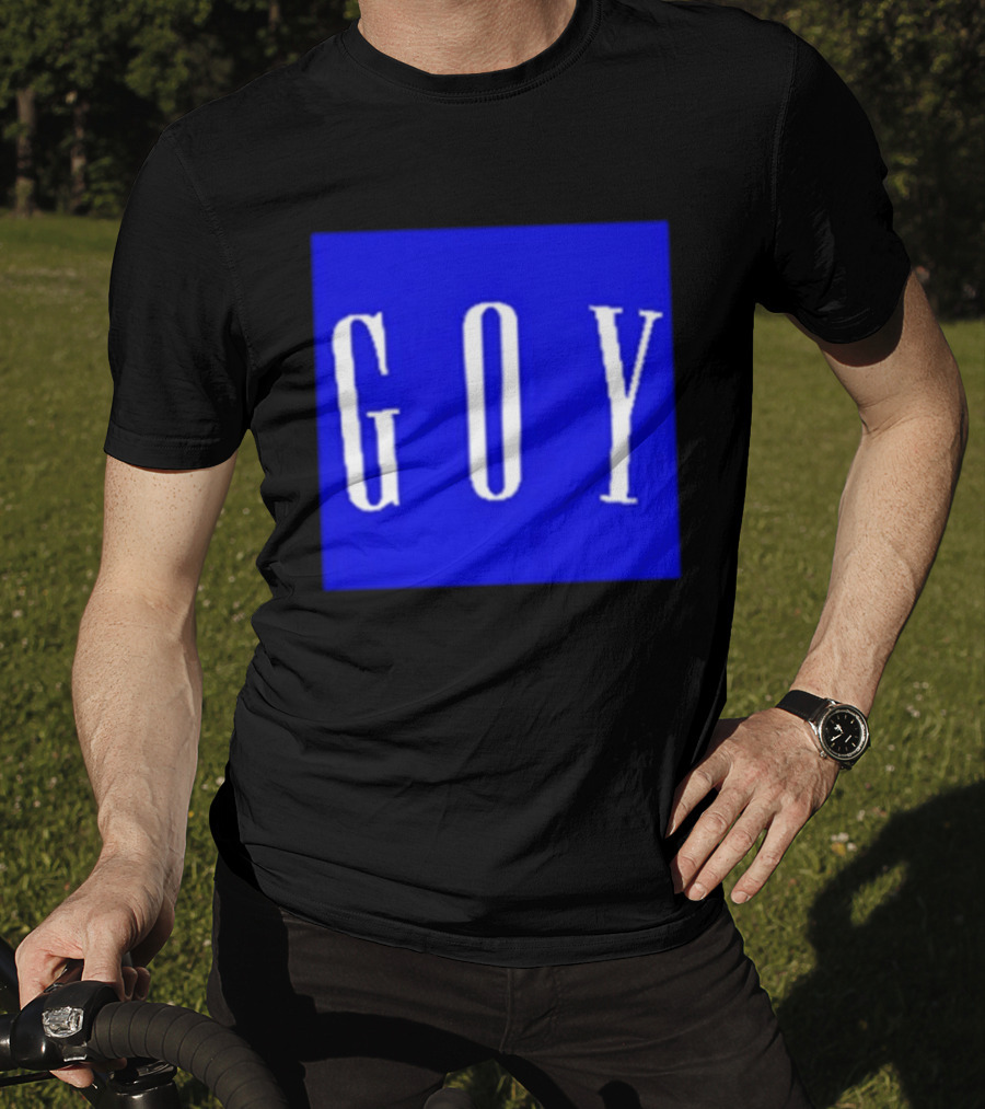 GOY Blue Bold Text Minimalist T-Shirt