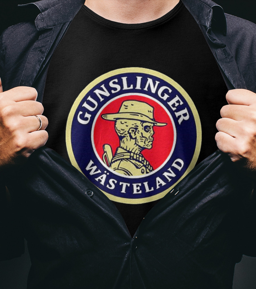 Gunslinger Wasteland Vintage Cowboy Skull T-Shirt