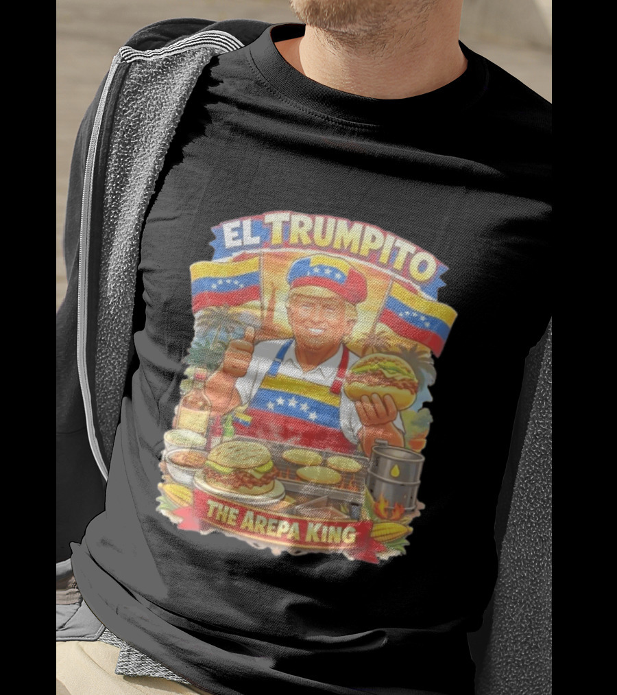 El Trumpito The Arepa King Venezuela Flag BBQ Cooking Image T-Shirt
