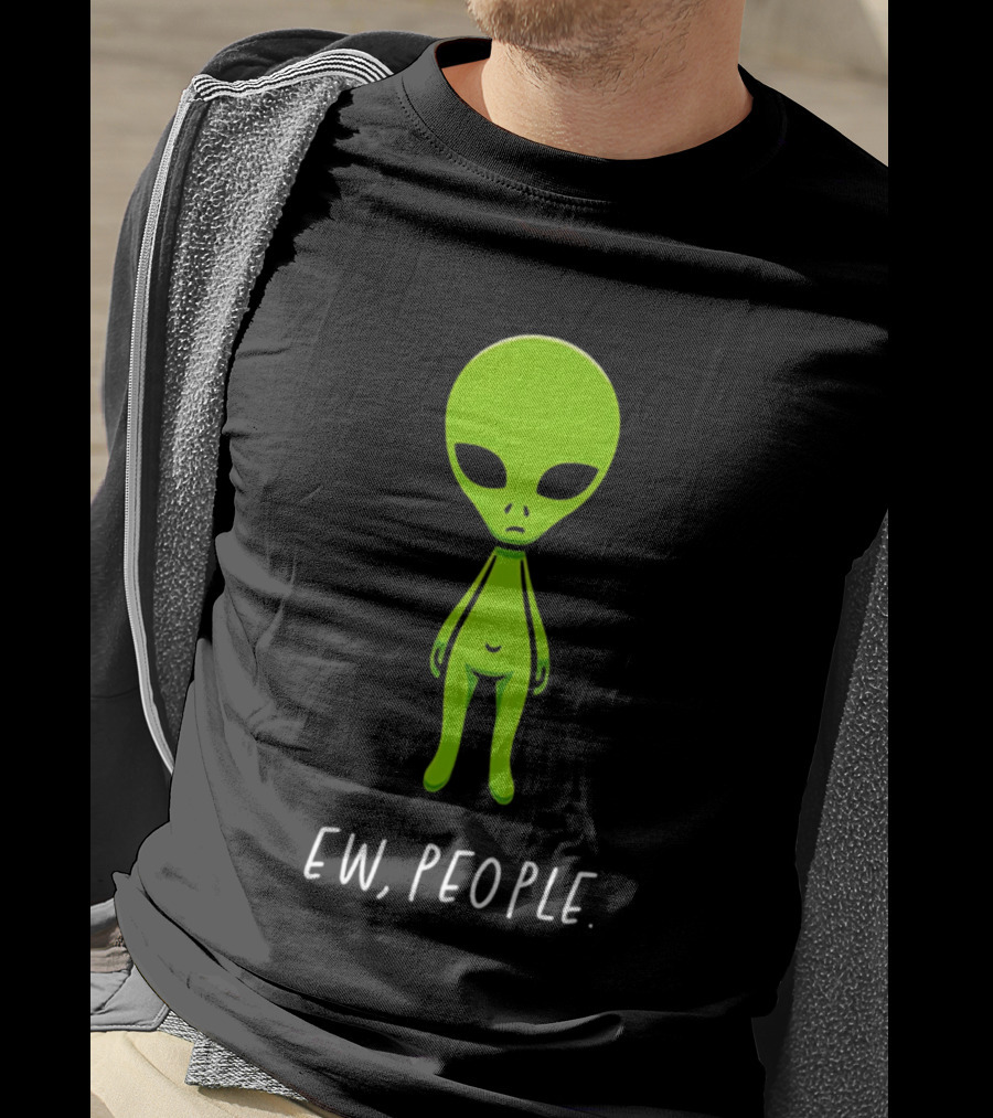 Ew People Green Alien Saucer Eyed T-Shirt