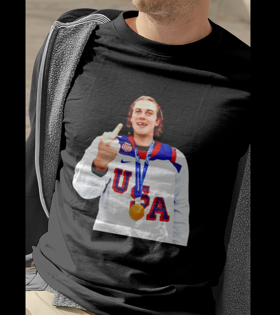 USA Gold Medal Middle Finger Olympic 2026 T-Shirt