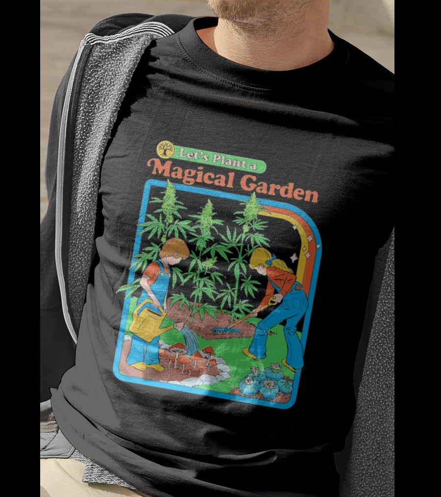 Let's Plant A Magical Garden Children Steven Rhodes Retro Gardening Adventure T-Shirt