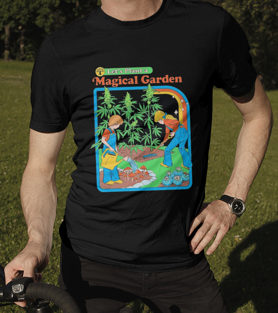 Let's Plant A Magical Garden Children Steven Rhodes Retro Gardening Adventure T-Shirt