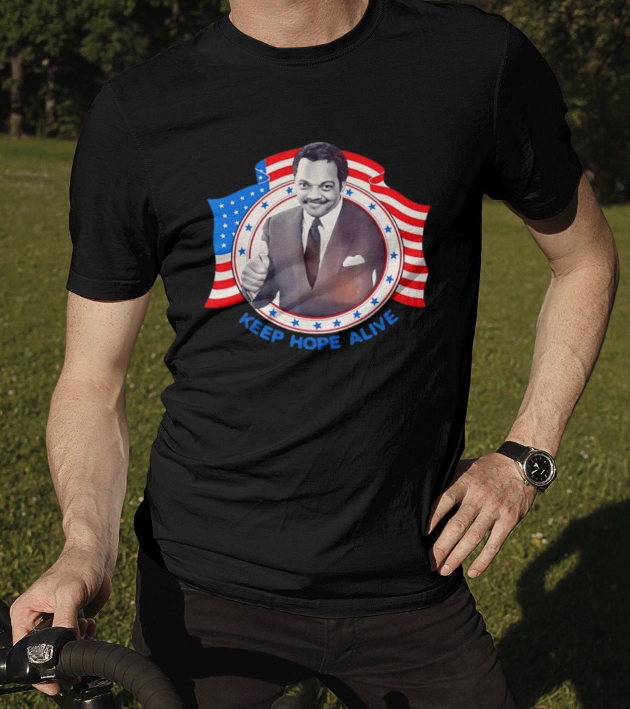 Jackson Jesse Keep Hope Alive Patriotic American Flag Stars T-Shirt
