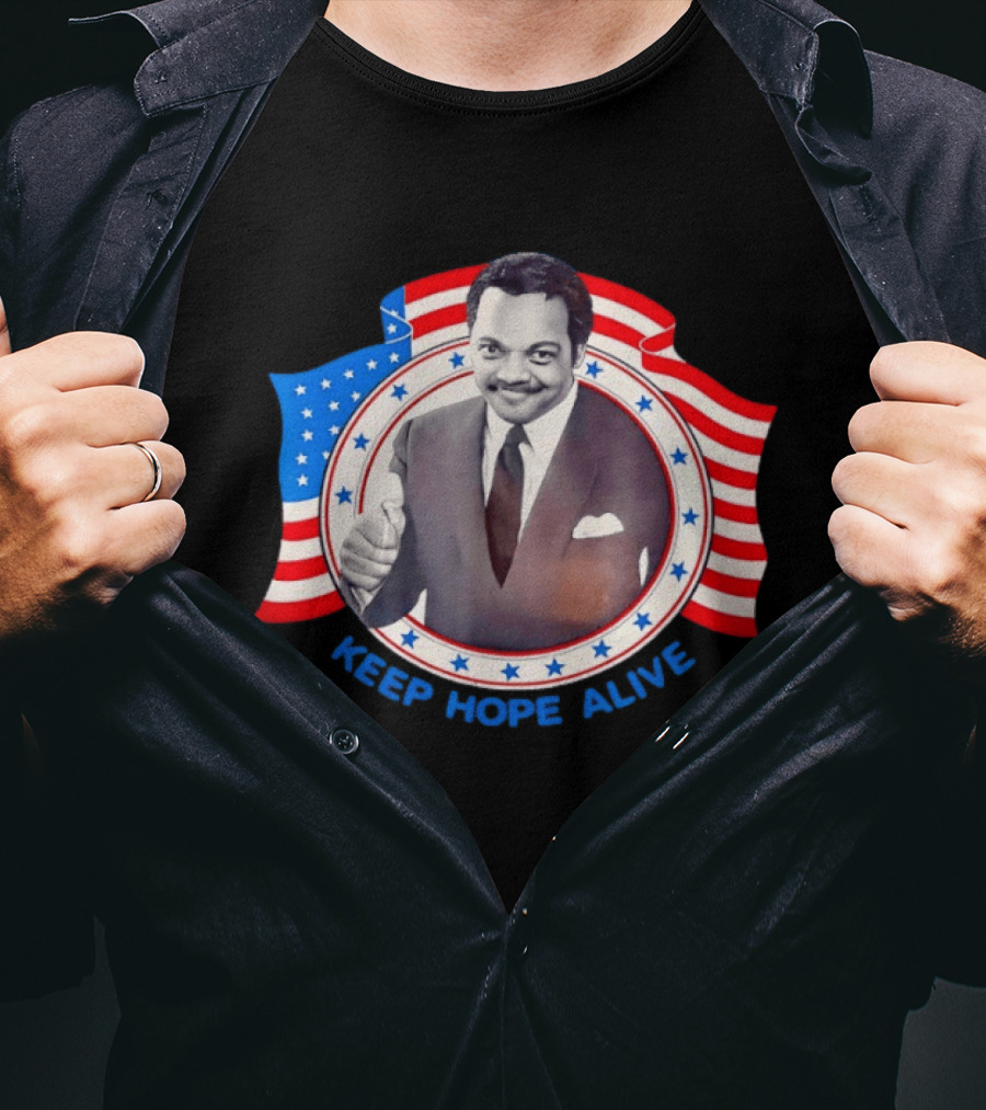Jackson Jesse Keep Hope Alive Patriotic American Flag Stars T-Shirt
