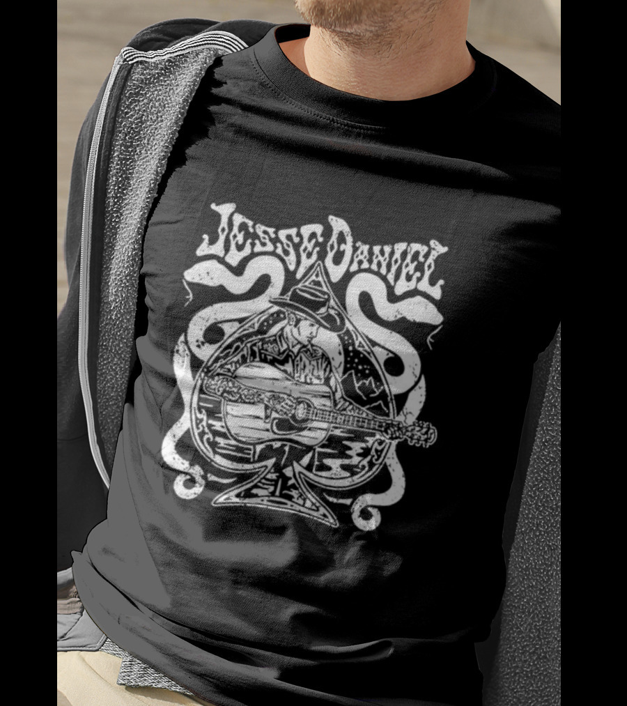 Jesse Daniel Country Music Cowboy Guitar Snake T-Shirt