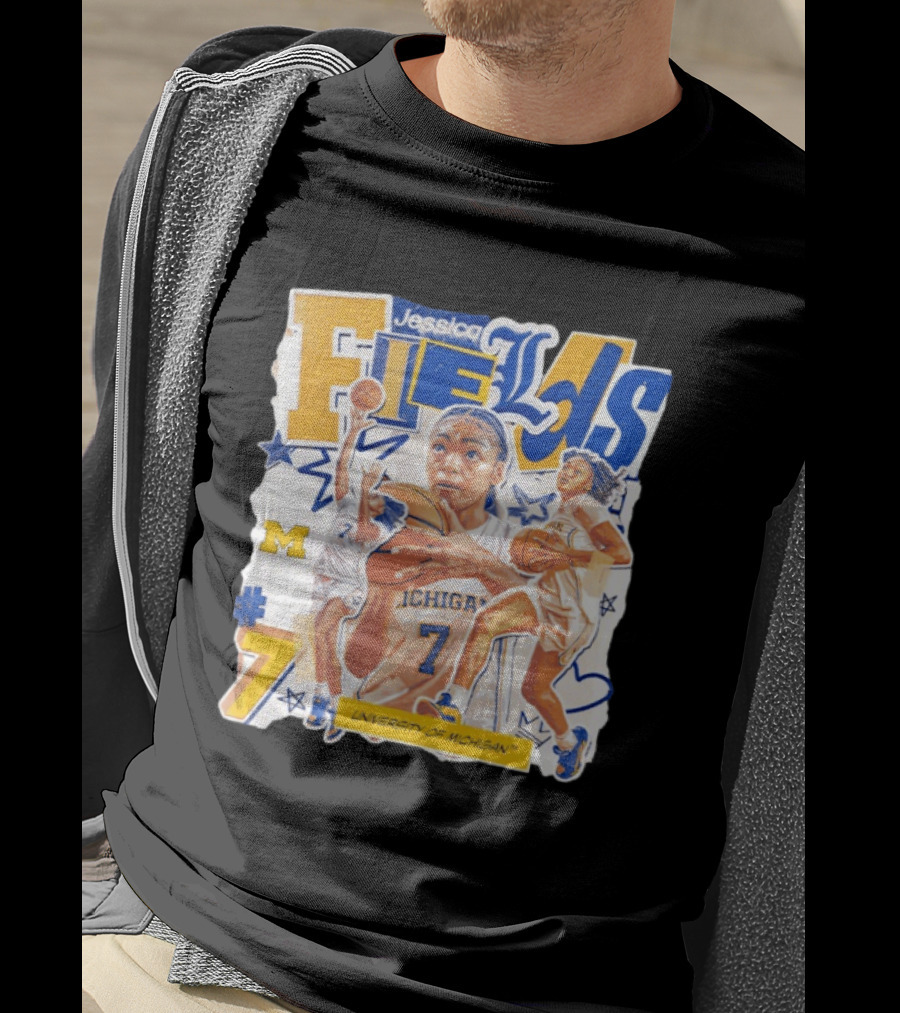 Jessica Fields University Of Michigan Basketball Number 7 T-Shirt