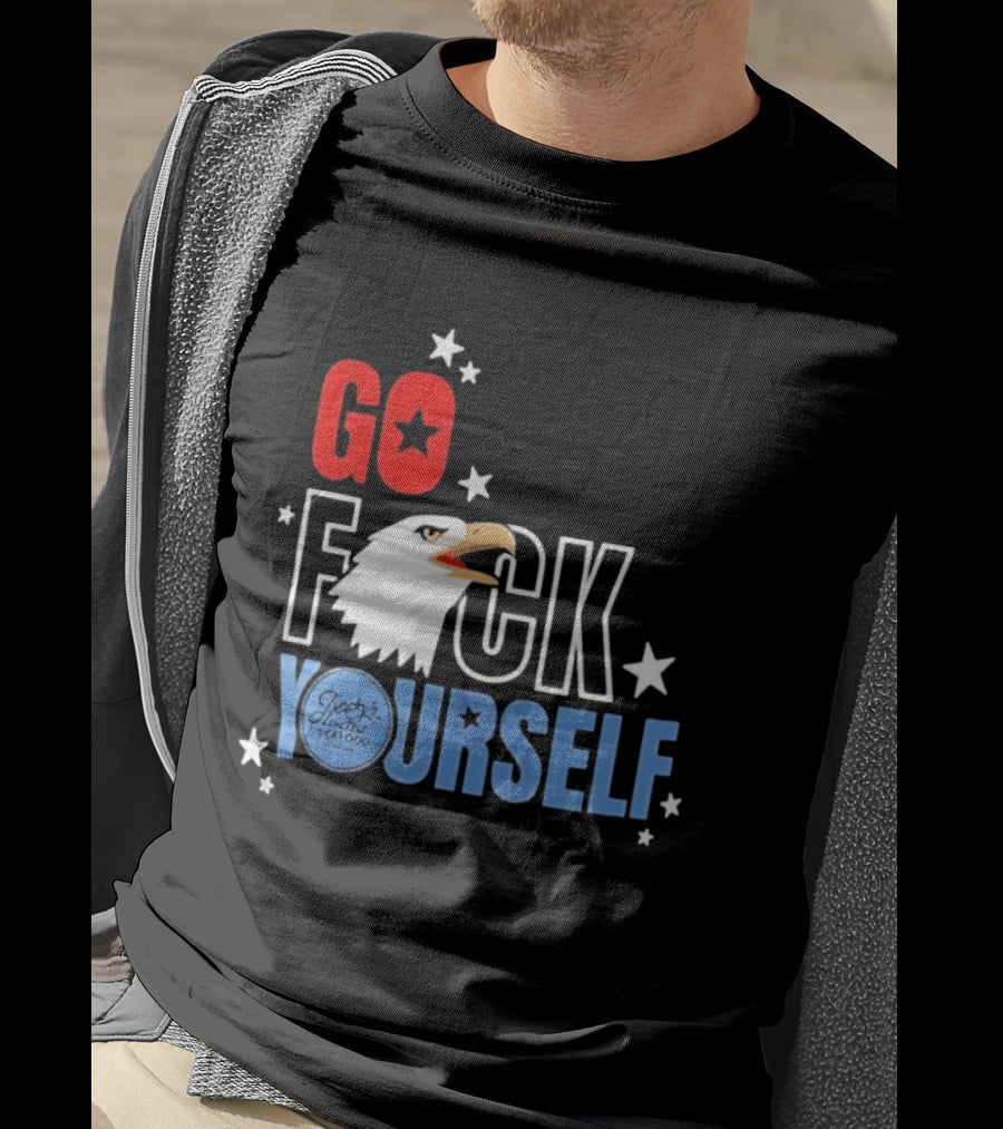 Jimmys Famous Seafood Go F Yourself Bald Eagle Stars T-Shirt