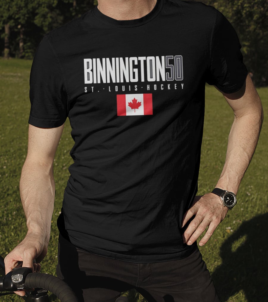 Binnington 50 St. Louis Hockey Canada Flag T-Shirt