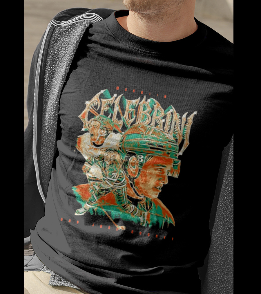 Macklin Celebrini Hockey San Jose Collage T-Shirt
