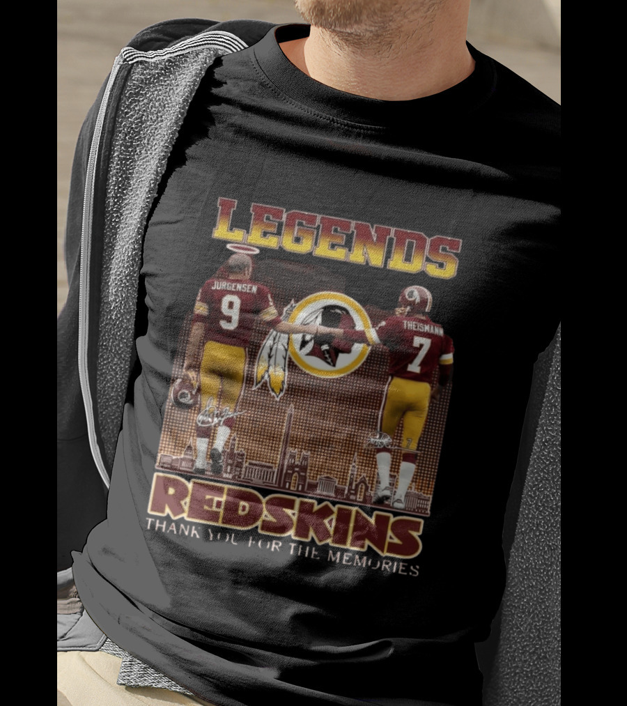 Legends Jurgensen Theismann Redskins Thank You For The Memories T-Shirt